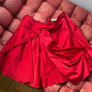 Nina Ricci Vibrant Red A-Line Skirt